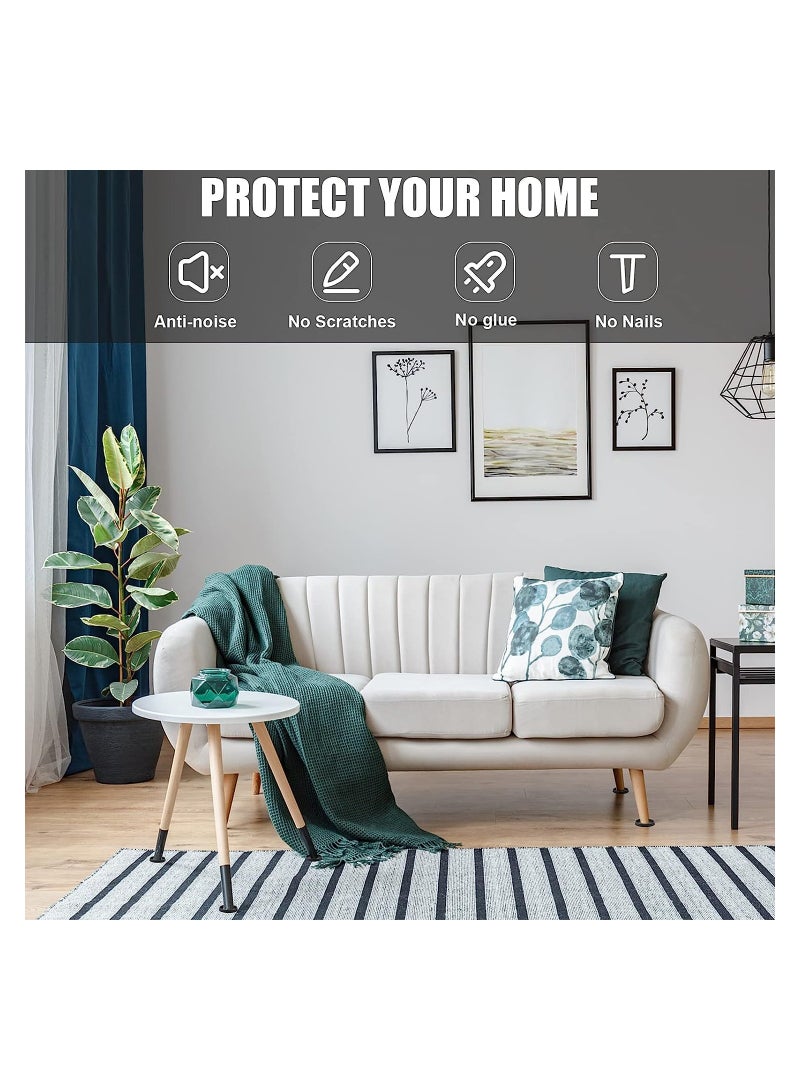 Generic Furniture Non Slip Caster Pad Rubber Round Floor Protectors Furniture Feet Chair Leg Mat for Bed Cabinet Sofa Chair Table Piano Black 4 Pcs  - Image 4