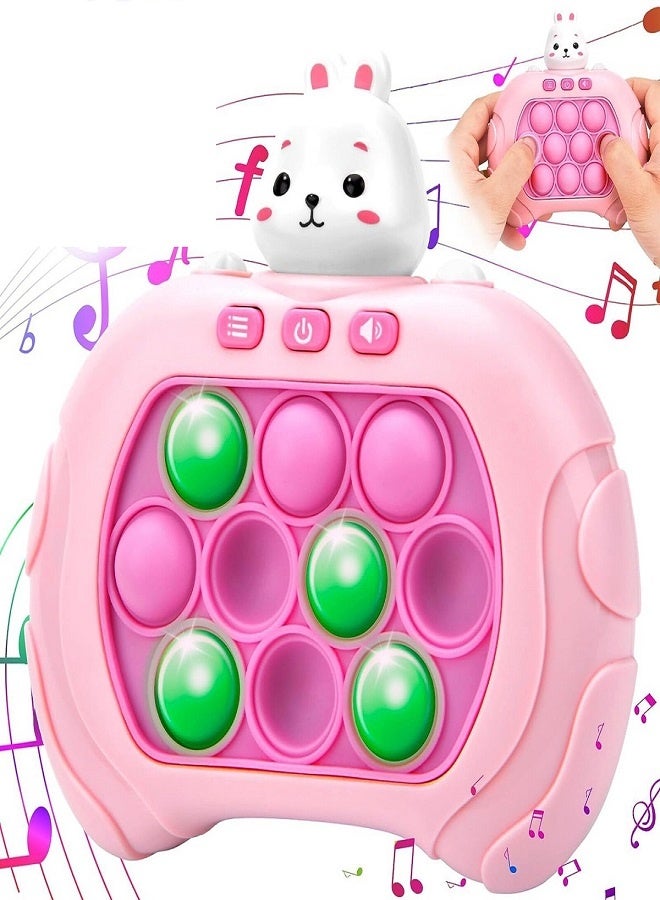 Quick Push Bubbles Game Console,Electronic Pop It Toy, Pop It Console, Push Pop Bubble Sensory Fidget Toy, Light Up Pattern Popping Games 2025 (Rabbit)