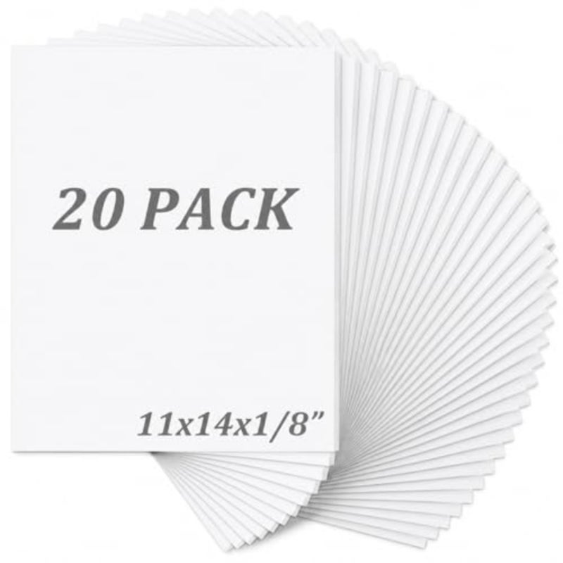 20Pack Foam Boards, 27.9 cmx110.2 cm Foam Core Backing Board White, 1/8" Thickness Mat Boards Poster Boards Polystyrene Poster Board Signboard Perfect for Presentations, School, Office and Art Projects - Image 1