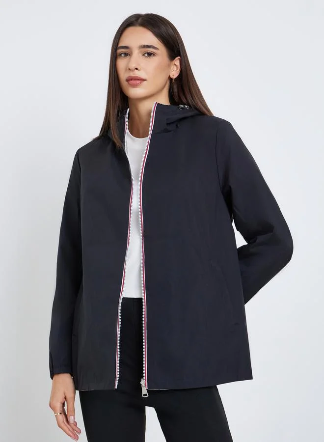 Take Two  Women Solid Zip Up Reversible Hoodie Jacket for Women | Best Price UAE