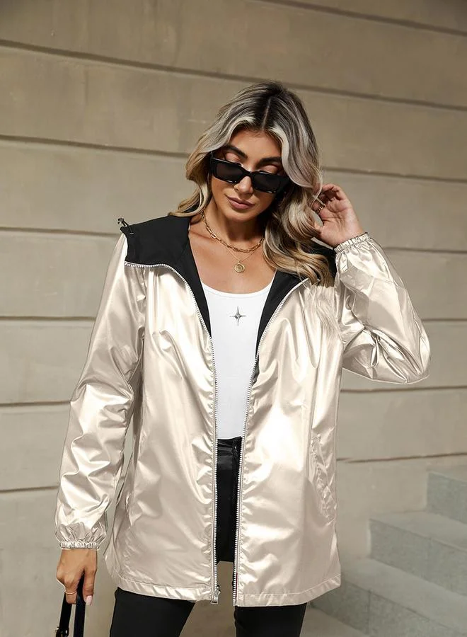 Take Two  Women Solid Zip Up Reversible Hoodie Jacket for Women | Best Price UAE