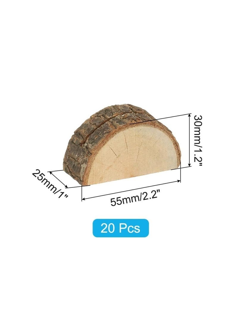 Wooden Card Holder, Pack of 20 Table Sign Holders with Place Cards, Semi-Circle Table Number Holders, Name Badge Holders for Display - Image 2