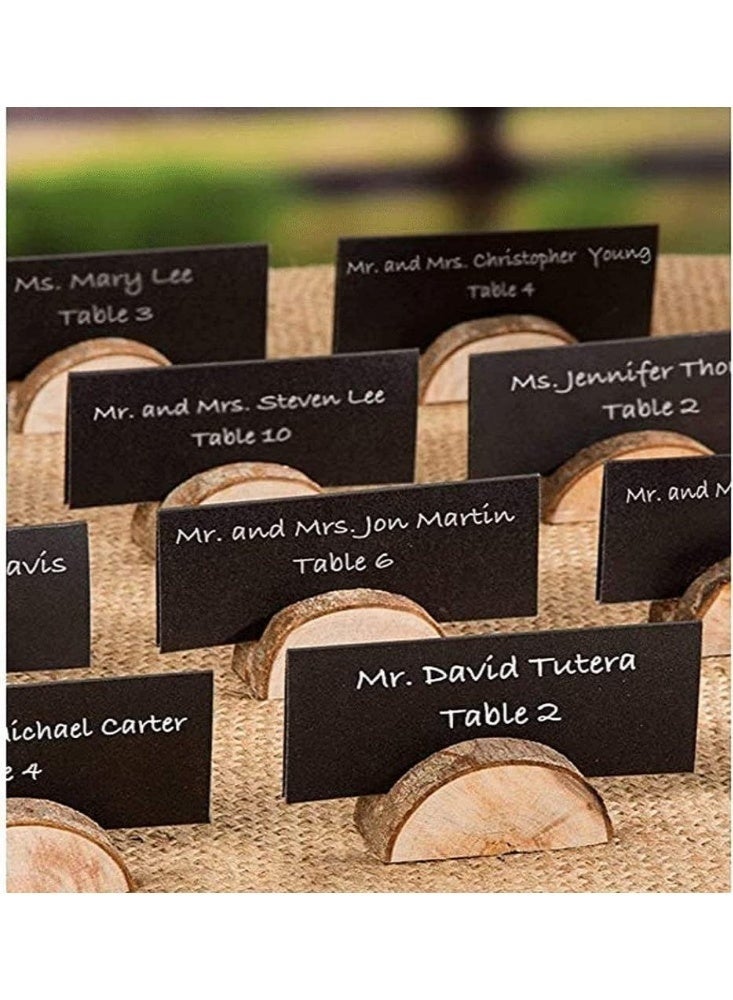 Wooden Card Holder, Pack of 20 Table Sign Holders with Place Cards, Semi-Circle Table Number Holders, Name Badge Holders for Display - Image 4