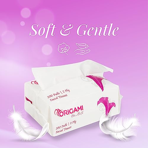 Origami So Soft 2 Ply Facial Tissue Pack | Ultra Soft, Skin Friendly & Highly Absorbent Face Tissues | Multipurpose Car, Home & Office Use | Pack of 4 (200 Pulls Per Pouch, 800 Sheets) - Image 3
