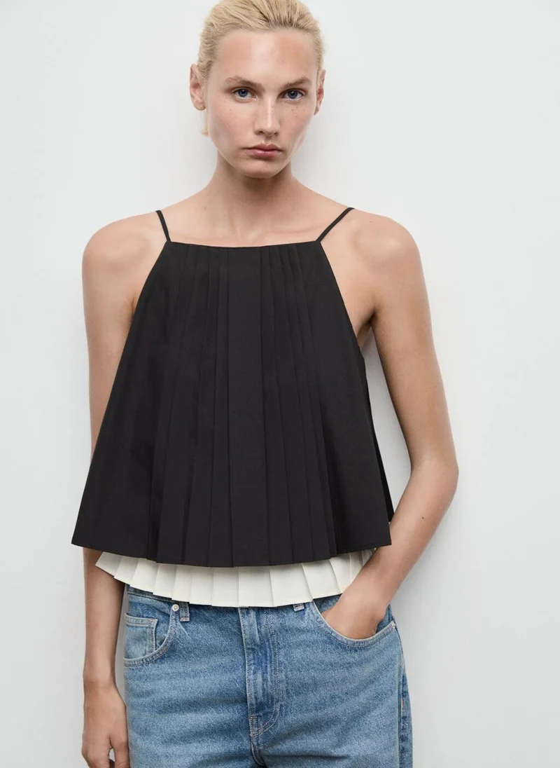 MANGO Pleated combined top