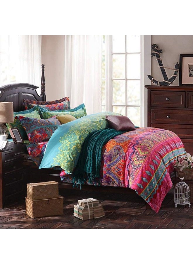 TISPLR Comforter King Size Floral Soft 3 Pieces Chic Crinkle Gauze Fabric Garden Style Floral Print Botanical Comforter for All Seasons Luxury Warmth Comfy Breathable with 2 Pillowcases - Image 2