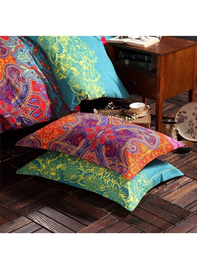 TISPLR Comforter King Size Floral Soft 3 Pieces Chic Crinkle Gauze Fabric Garden Style Floral Print Botanical Comforter for All Seasons Luxury Warmth Comfy Breathable with 2 Pillowcases - Image 4