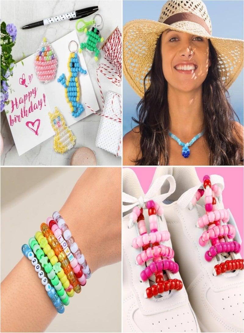 Crystal Tec Beads Bracelet Making Kit,Colorful Beads Stringing Set,Craft DIY Bracelet Necklace Earring Making Kit, DIY Arts and Crafts Birthday Gifts Toys,Alphabet Colorful Acrylic Crafting Beads Kit Box with Accessories.DIY Gift for Girls Teens and Kids Ages 6-12 - Image 4