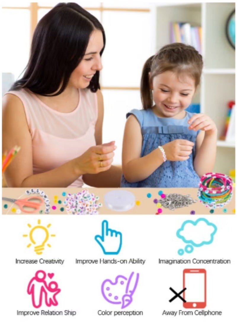 Crystal Tec Beads Bracelet Making Kit,Colorful Beads Stringing Set,Craft DIY Bracelet Necklace Earring Making Kit, DIY Arts and Crafts Birthday Gifts Toys,Alphabet Colorful Acrylic Crafting Beads Kit Box with Accessories.DIY Gift for Girls Teens and Kids Ages 6-12 - Image 5