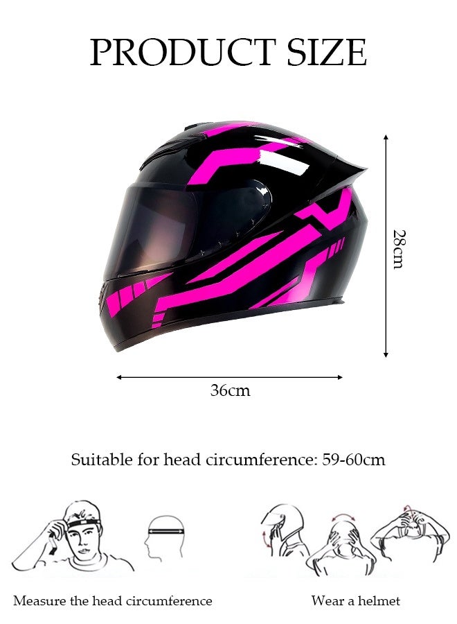 DUNISO Full Face Motorcycle Helmet, Lightweight Crash Resistant Motorcycle Helmet, All Season Cool Racing Helmet，with Black Lenses, Breathable Lining, Suitable for Both Men and Women (L) - Image 2