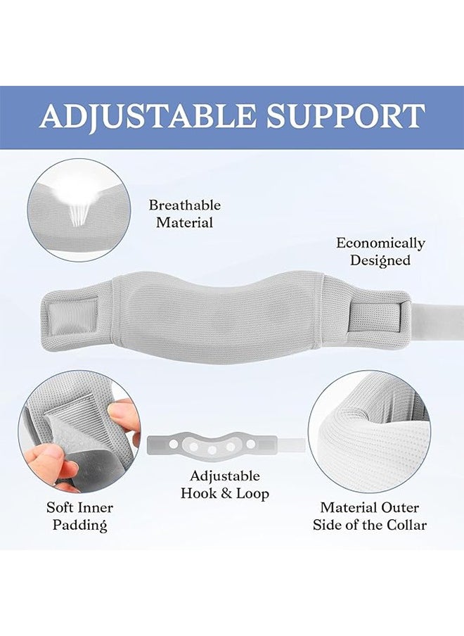 Double Fish Cervical Correction Neck Brace, Adjustable Neck Support Brace for Sleeping, Used to Relieve Neck Fatigue and Spinal Pressure, Removable Wash Cover Neck Support - Moonlight Grey - L Code  - Image 2