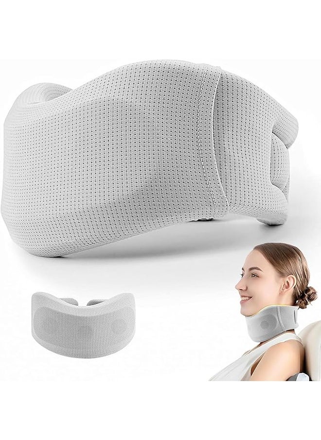 Double Fish Cervical Correction Neck Brace, Adjustable Neck Support Brace for Sleeping, Used to Relieve Neck Fatigue and Spinal Pressure, Removable Wash Cover Neck Support - Moonlight Grey - L Code  - Image 1
