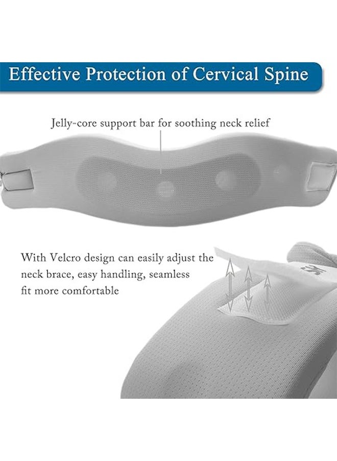 Double Fish Cervical Correction Neck Brace, Adjustable Neck Support Brace for Sleeping, Used to Relieve Neck Fatigue and Spinal Pressure, Removable Wash Cover Neck Support - Moonlight Grey - L Code  - Image 3