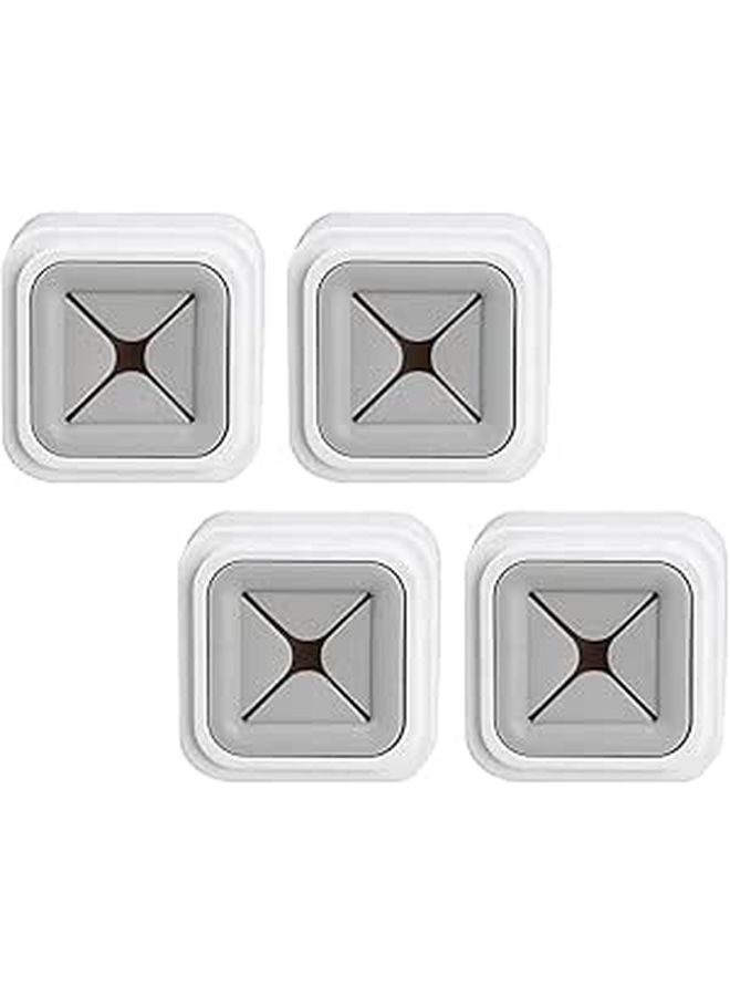 SUPVOX 4 Gray Self Adhesive Towel Holder Set For Bathroom And Kitchen Storage - Image 1