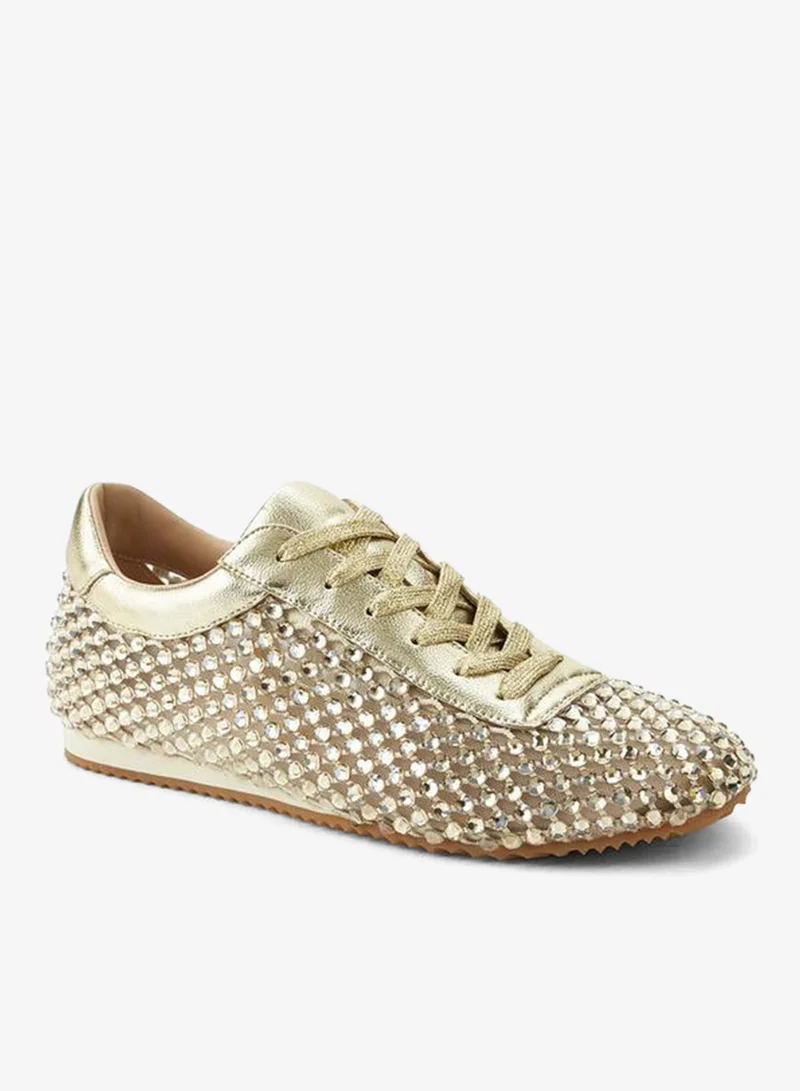 سيليست Women Stud Embellished Lace-Up Sneakers