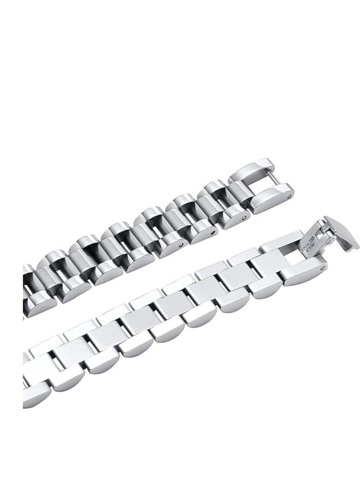 Showday 14K Gold Plated Waterproof Watch Strap Chain Bracelet for Women Two Toned Mixed Metals Stainless Steel Chunky Link Bracelet Unisex Bracelet