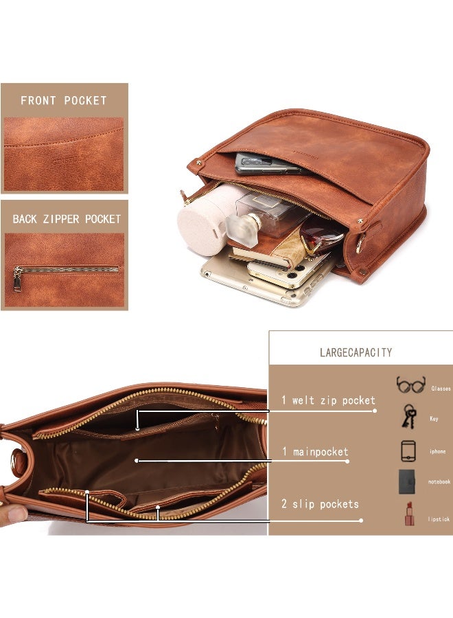 Vintage Tote Bags For Women Crossbody Bag Shoulder Handbag - Image 5