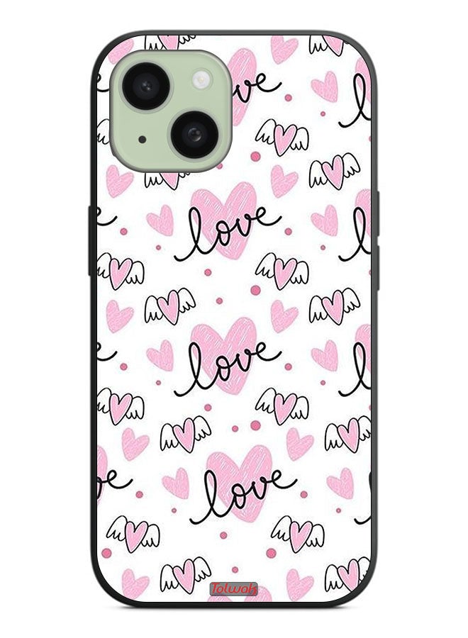 Tolwak Apple iPhone 15 Protective Case Cover Love And Heart Art Pattern - Image 2