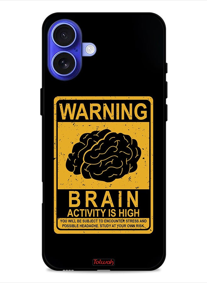 Tolwak Apple iPhone 16 Protective Case Cover Warning Brain Activity Is High - Image 1