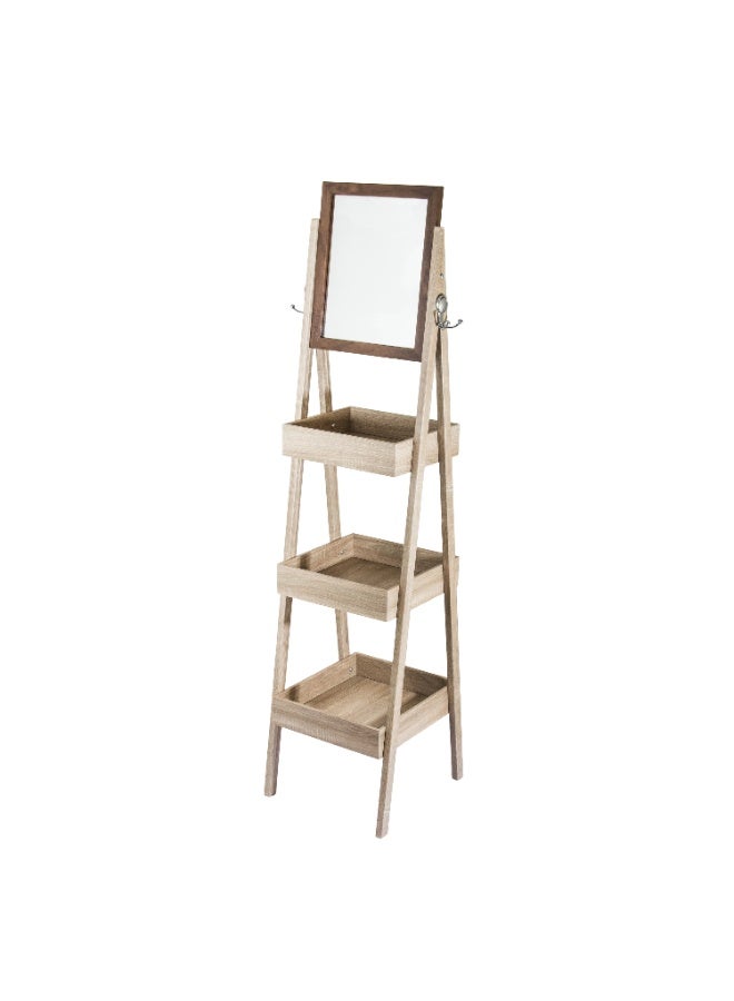 evistar 3-shelf storage organizer with mirror, made of high-quality Turkish wood, suitable for the bedroom or living room versatile. - Image 2