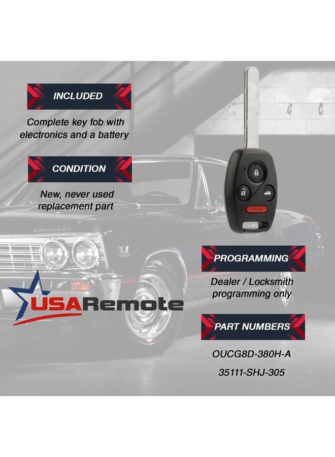 USARemote Key Fob Keyless Entry Remote fits 2003 2004 2005 2006 2007 Honda Accord (OUCG8D-380H-A) - Image 4