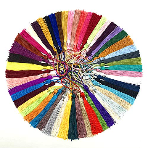 Wpxmer 120 Pcs Kraft Paper Blank Cardstock Bookmarks, Paper Bookmarks with 100 Pieces Colorful Tassels for DIY Classroom Projects and Gifts Tags - Image 5