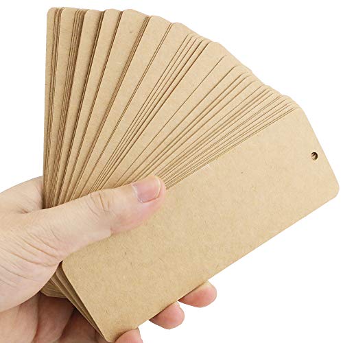 Wpxmer 120 Pcs Kraft Paper Blank Cardstock Bookmarks, Paper Bookmarks with 100 Pieces Colorful Tassels for DIY Classroom Projects and Gifts Tags - Image 4