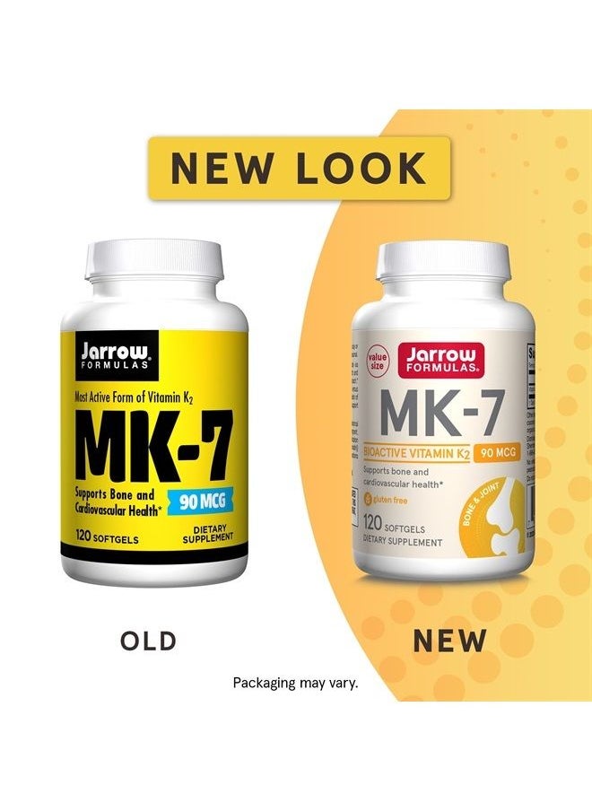 jarrow formulas - MK-7 90 mcg - Bioactive Form of Vitamin K2 - 120 Servings (Softgels) - For Bone & Cardiovascular Health - Vitamin K2 MK-7 Dietary Supplement - K2 Vitamin Supplement MK-7 - Gluten Free - Image 1