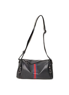 AVHUGOO New PU Leather Crossbody Bag for Men, Korean Style Checkered Pattern Mini Square Messenger Bag, Lightweight Black Shoulder Bag for Work Commute Travel Daily Use  - Image 1