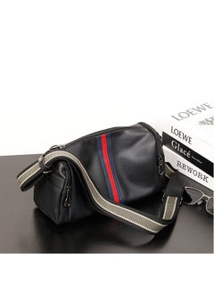 AVHUGOO New PU Leather Crossbody Bag for Men, Korean Style Checkered Pattern Mini Square Messenger Bag, Lightweight Black Shoulder Bag for Work Commute Travel Daily Use  - Image 3