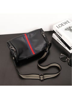 AVHUGOO New PU Leather Crossbody Bag for Men, Korean Style Checkered Pattern Mini Square Messenger Bag, Lightweight Black Shoulder Bag for Work Commute Travel Daily Use  - Image 5