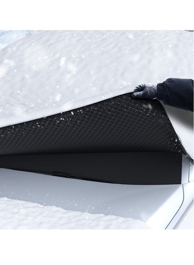 Generic Car front sun block enlarged moisture-proof Oxford cloth car sun protection heat insulation thickened snow block aluminum film sunshade  - Image 4