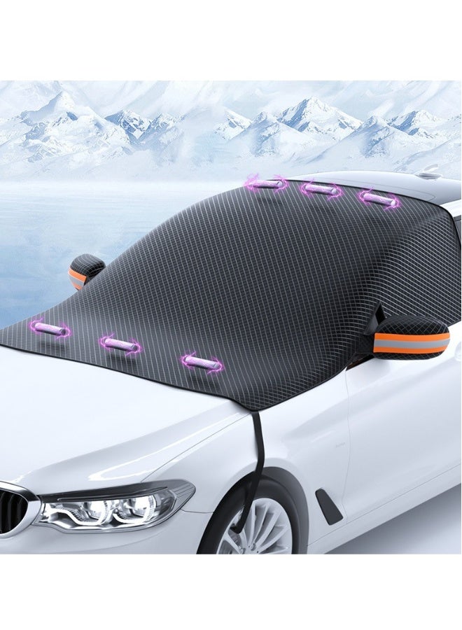 Generic Car front sun block enlarged moisture-proof Oxford cloth car sun protection heat insulation thickened snow block aluminum film sunshade  - Image 1