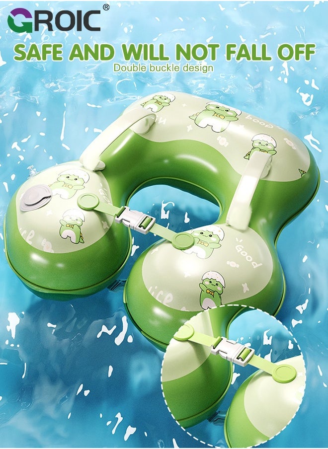 GROIC Baby Swimming Neck with Self-Inflating Function, PVC Thickening Material, Children Floating Toys, Infant Baby Pool Float No Flip Thicken Swim Training for Baby  - Image 4