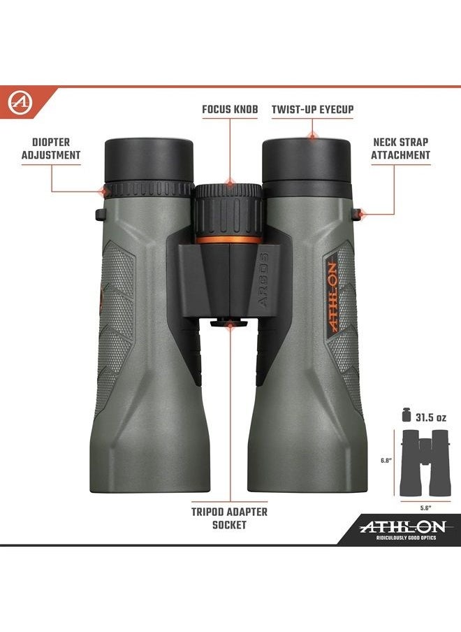 Athlon Optics 12x50 Argos G2 HD Gray Binoculars with Eye Relief for Adults and Kids, High-Powered Binoculars for Hunting, Birdwatching, and More  - Image 2