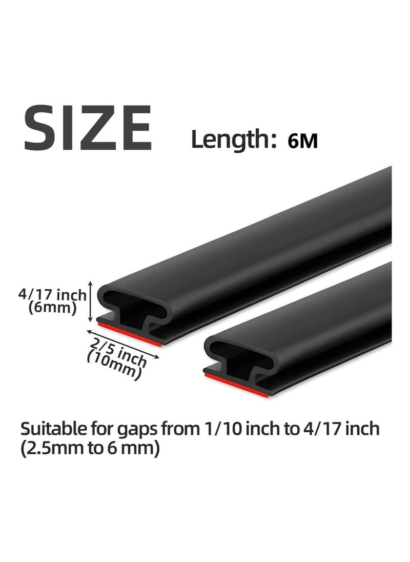 RATSAW - Door Seal Strip Door Weather Stripping Self-Adhesive Rubber Door Insulation Weather Strip for Window and Door Soundproofing D Shape Weatherstripping for Door Frame Gap Blocker - Image 1