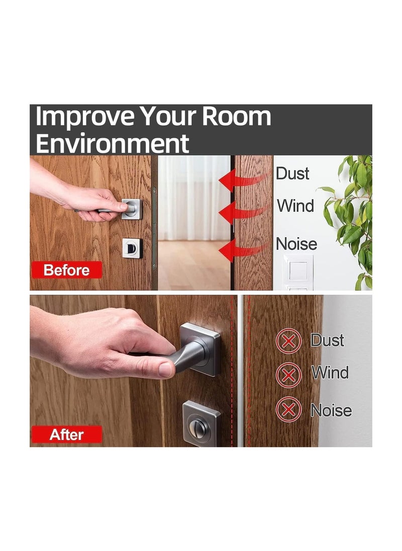 RATSAW - Door Seal Strip Door Weather Stripping Self-Adhesive Rubber Door Insulation Weather Strip for Window and Door Soundproofing D Shape Weatherstripping for Door Frame Gap Blocker - Image 1