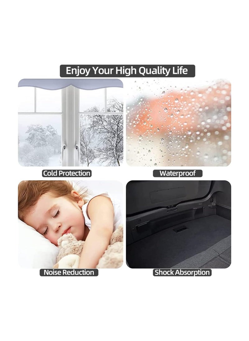 RATSAW - Door Seal Strip Door Weather Stripping Self-Adhesive Rubber Door Insulation Weather Strip for Window and Door Soundproofing D Shape Weatherstripping for Door Frame Gap Blocker - Image 1