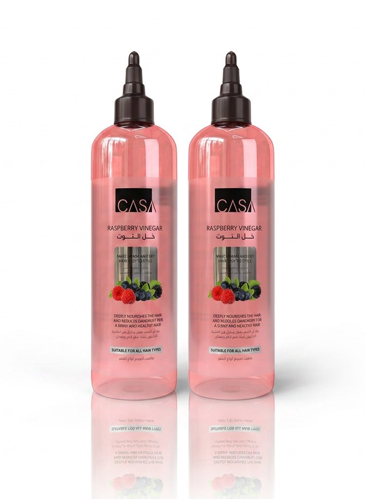 Casa Raspberry Vinegar for Scalp Detox & Hair Shine – Pack of 2 × 400ml - Image 1