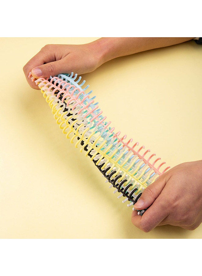 Kw-trio 10pcs Plastic 30-Hole Loose Leaf Binders Ring Binding Spines Combs 85 Sheets Capacity for DIY Paper Notebook Album Office School Supplies  - Image 2
