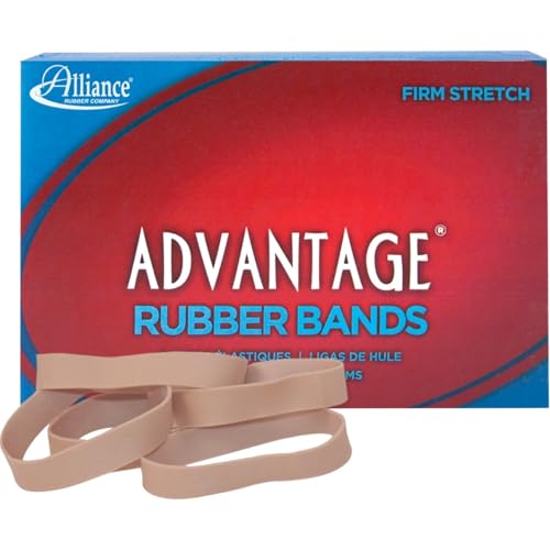 Alliance Rubber 26825 Advantage Rubber Bands Size #82, 1 lb Box Contains Approx. 230 Bands (2 1/2" x 1/2", Natural Crepe) Beige - Image 1