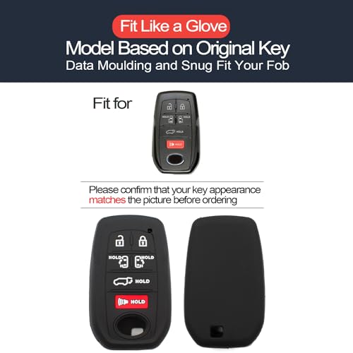 INFIPAR 2pcs Compatible with Toyota Sienna Smart 6 Buttons Key Fob Cover Case Key Chain Protector Keyless Entry Remote Holder - Image 2