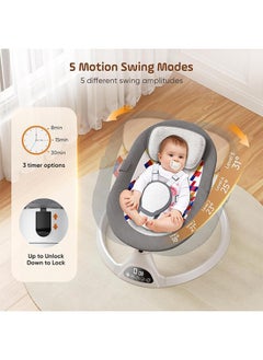 Riolio Electric Baby Rocker with 5 Speeds – Multi-Functional Baby Rocking Chair with Music, Bluetooth & Remote – Comfortable Infant Seat for Soothing  - Image 4