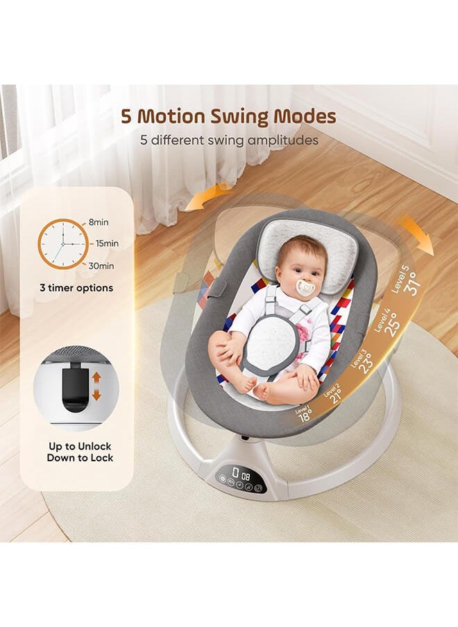 Riolio - Electric Baby Rocker with 5 Speeds – Multi-Functional Baby Rocking Chair with Music, Bluetooth & Remote – Comfortable Infant Seat for Soothing - Image 1