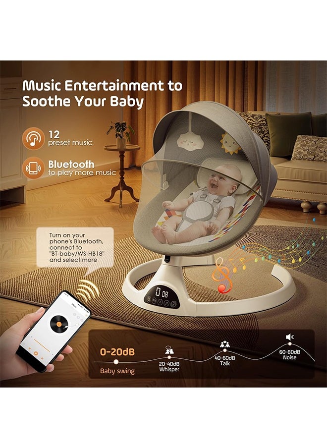 Riolio - Electric Baby Rocker with 5 Speeds – Multi-Functional Baby Rocking Chair with Music, Bluetooth & Remote – Comfortable Infant Seat for Soothing - Image 1