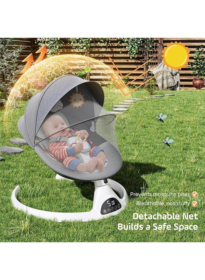 Riolio - Electric Baby Rocker with 5 Speeds – Multi-Functional Baby Rocking Chair with Music, Bluetooth & Remote – Comfortable Infant Seat for Soothing - Image 1