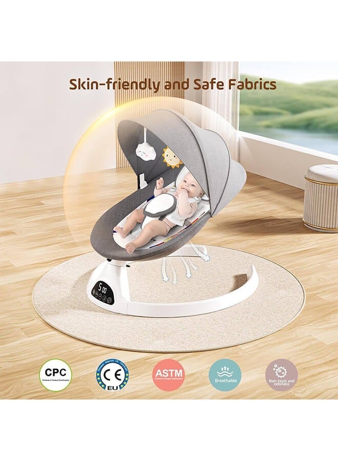 ريوليو هزاز اطفال كهربائي بخمس سرعات – كرسي هزاز اطفال متعدد الوظائف مع موسيقى وبلوتوث وجهاز تحكم – جلاسة اطفال رضع مريحة لتهدئة الطفل - Image 2