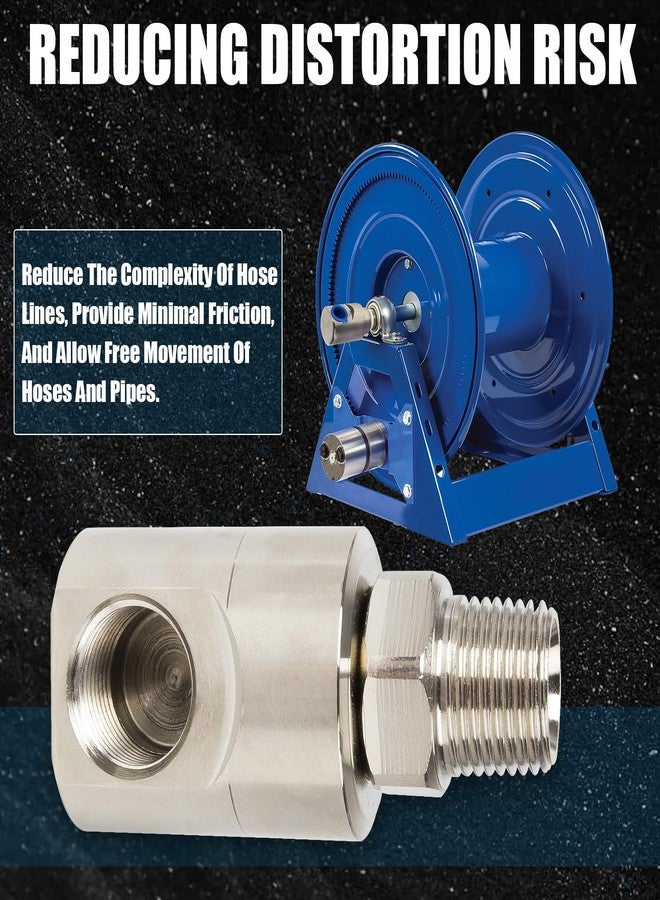 RANSOTO 1/2 inch MXF Heavy Duty Hose Reel Swivel with Grease Zerk - Replacement for Home & Industrial Steel Hose Reels, 9SS8MP50XFP50 - Ni - AL #5124 - Image 4