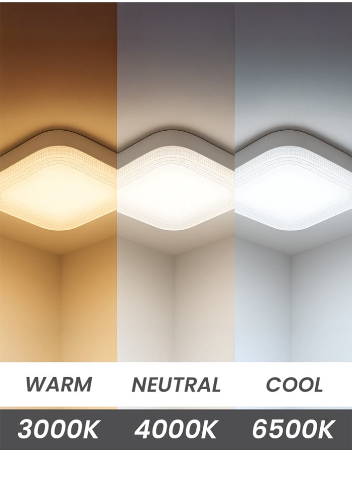MODI MODI 3-Colour LED Ceiling Light 36W Square 23cm – Adjustable Warm/Neutral/Daylight – Flush & Pendant Mount – Modern Energy Efficient Light for Home & Office  - Image 2