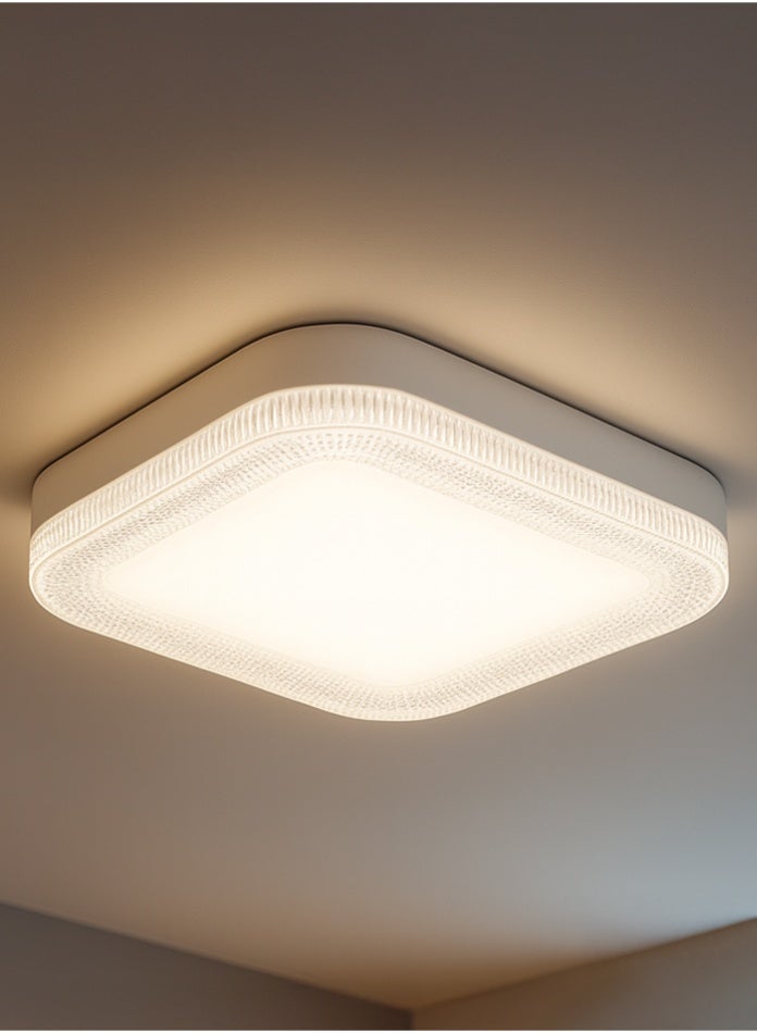 MODI LED Small Panel Light 36W, 23CM, 3-Color Changing, Square Shape – Crystal Flush Mount Fixture 2350LM – Modern Ceiling Lamp for Living Room, Bedroom, Hallway - Image 2